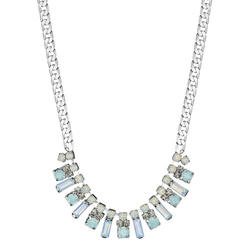 Petite Rhinestone Fringe Necklace on a white background