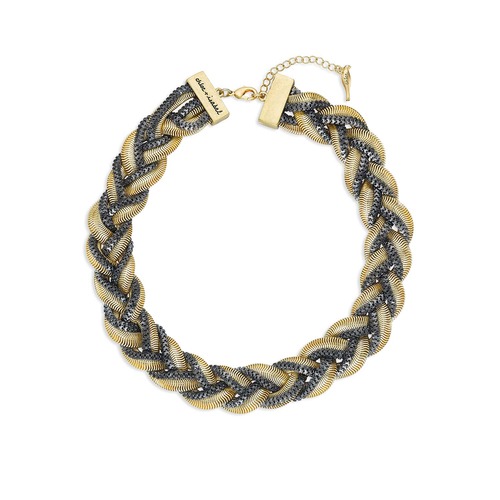 Two-Tone Braided Snake Chain Collar on a white background