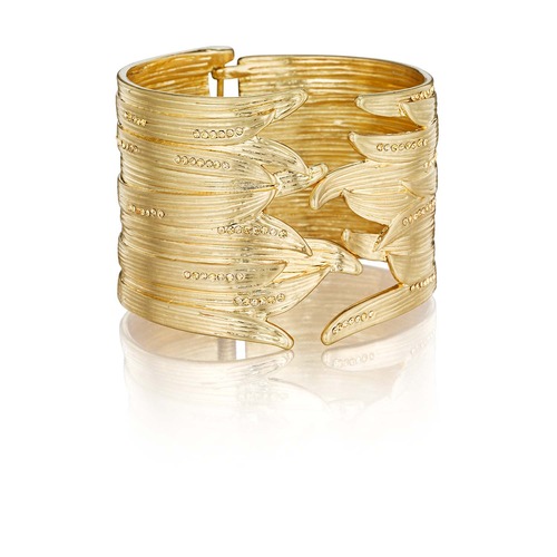 Gilded Reeds Hinged Cuff on a white background