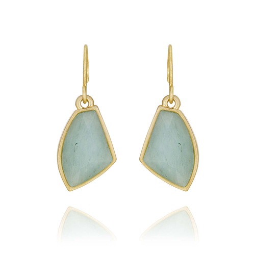 Gilded Reeds Aventurine Drop Earrings on a white background