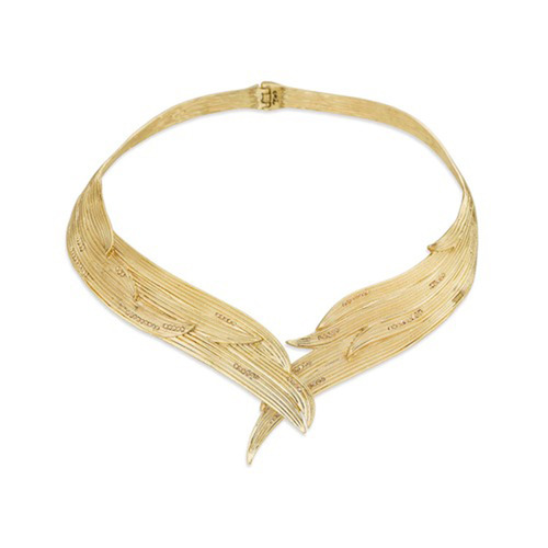 Gilded Reeds Hinged Statement Collar on a white background