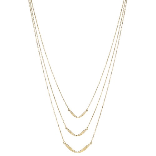Gilded Reeds Three-Row Necklace on a white background