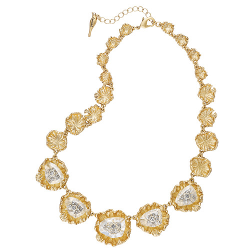 Curled Leaf Collar Necklace on a white background
