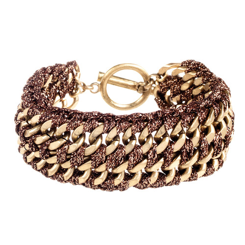 Wide Ribbon Chain Bracelet on a white background