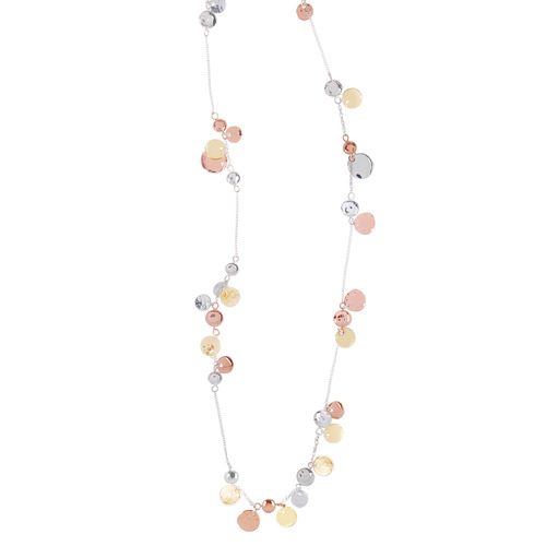 Paillette Long Cluster Station Necklace on a white background
