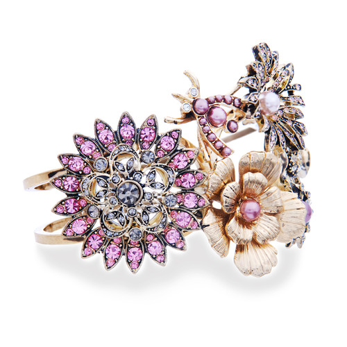 Multi Charm Garden Cuff on a white background