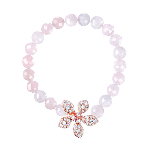 Deco Flower Stretch Bead Bracelet on a white background