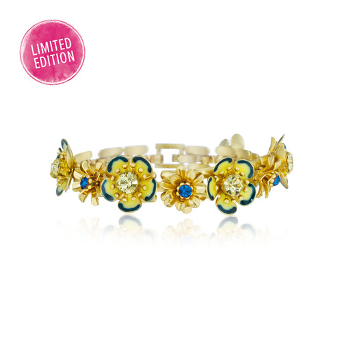 Vintage Florets Link Bracelet on a white background