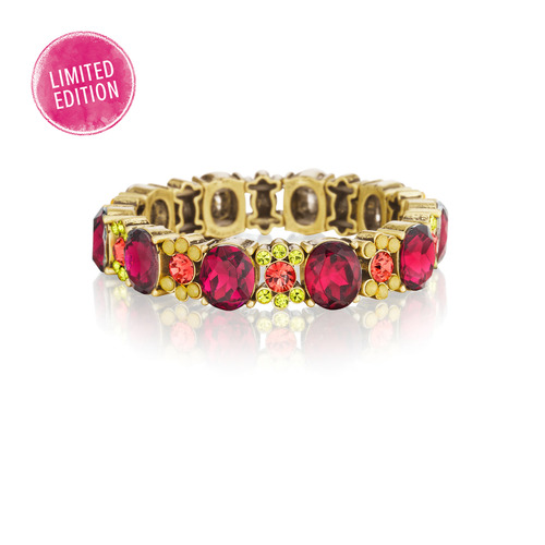 Crystal Florets Stretch Bracelet on a white background