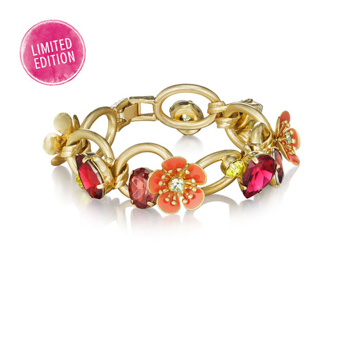 Hothouse Flowers Link Bracelet on a white background