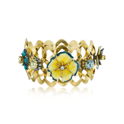 Vintage Florets Statement Link Bracelet on a white background