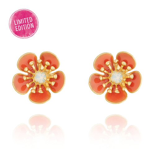 Vintage Floret Stud Earrings on a white background