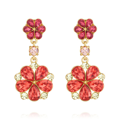 Hothouse Flowers Double Drop Earrings on a white background