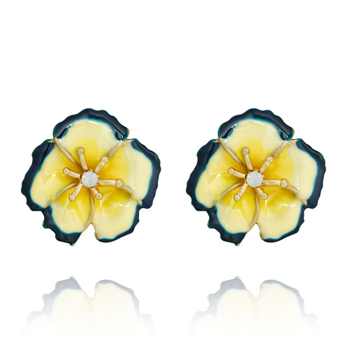 Vintage Florets Button Earrings on a white background