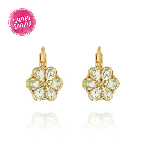 Crystal Floret Earrings on a white background