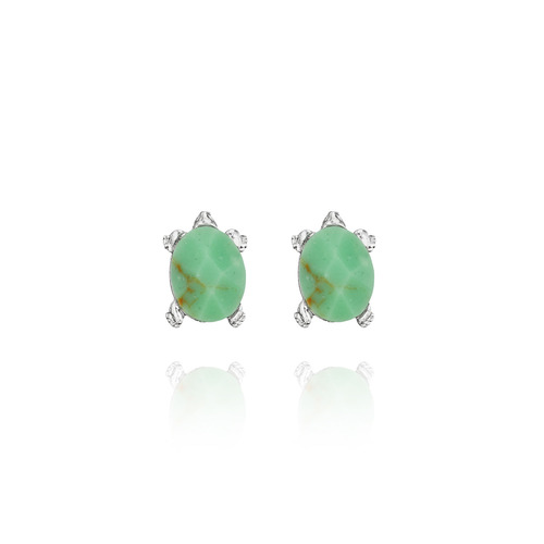 Teeny Tortoise Stud Earrings on a white background