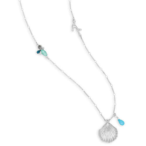 Cote d'Azur Long Pendant Necklace on a white background