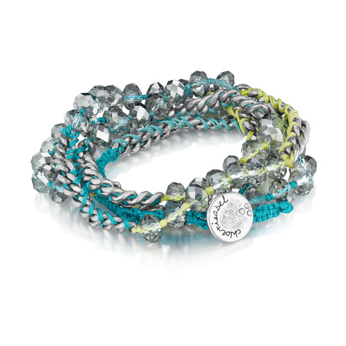 Bead + Chain Multi Wrap Bracelet on a white background
