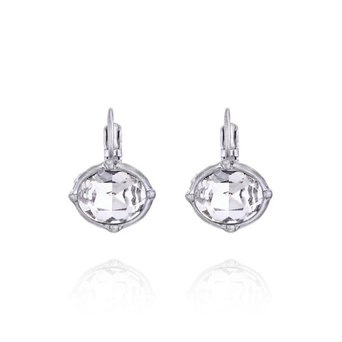 Brilliant Crystal Drop Earrings on a white background