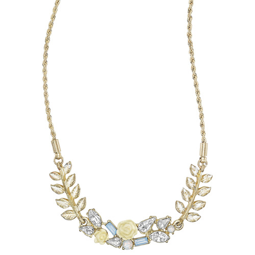 Ivory Rose Garland Collar Necklace on a white background