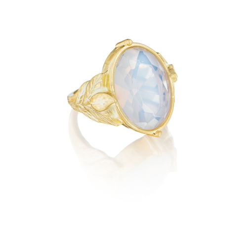 Garland Embellished Opal Ring on a white background
