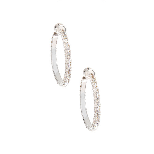 Pavé Hoop Earrings on a white background