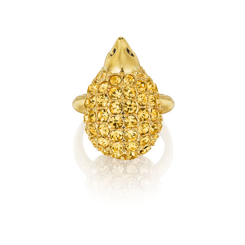 Pavé Hedgehog Ring on a white background