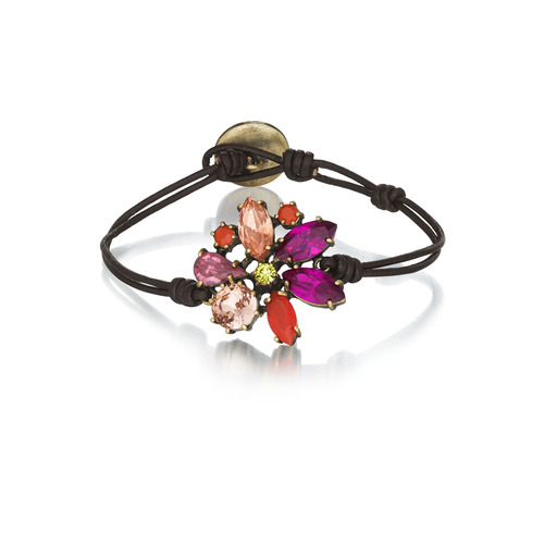 Color Burst Leather Wrap Bracelet on a white background