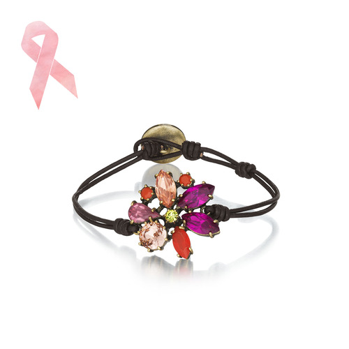 Color Burst Leather Wrap Bracelet on a white background