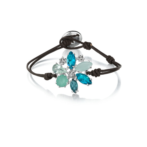 Color Burst Leather Wrap Bracelet on a white background