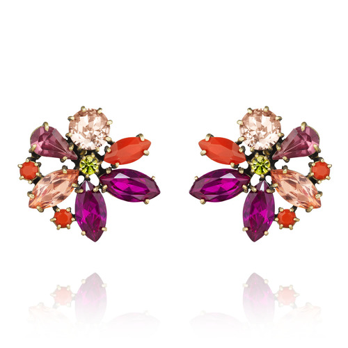Color Burst Stud Earrings on a white background