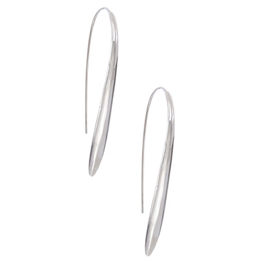 Sculpted Curved Metal Stick Earrings on a white background