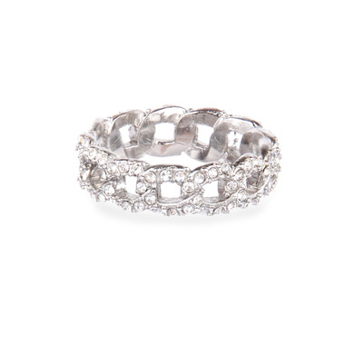 Pave Link Stack Ring