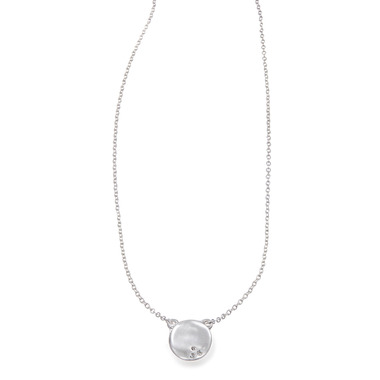 Pavé Circle Pendant Necklace on a white background