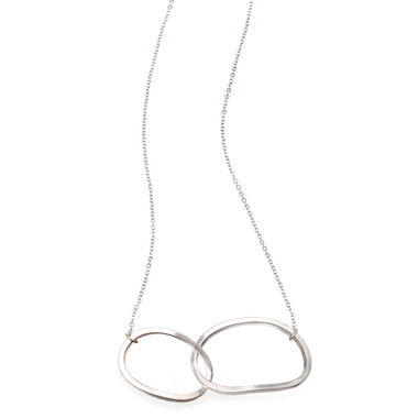 Double Ovals Necklace on a white background