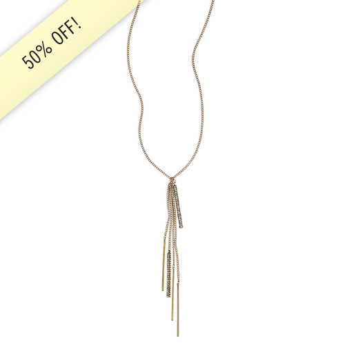Pave Stick Y Necklace on a white background