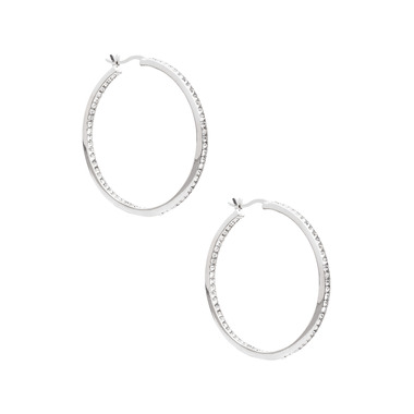 Crystal Pave Hoop Earrings