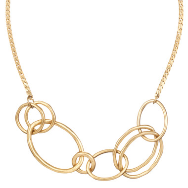 Chain Link Collar Necklace on a white background