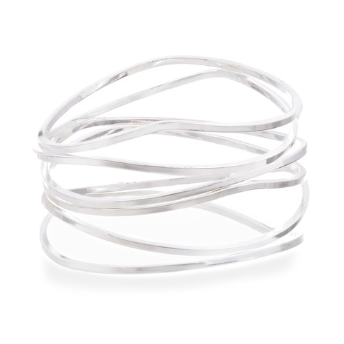 Modern Sculpted Bangle Set on a white background