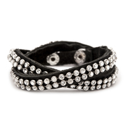 Crystal Studded Leather Wrap
